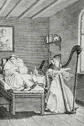 Mentre cantava, Ambrosio ascoltava con piacere, inciso da LEpine